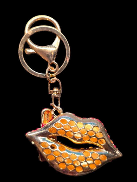 Red Lipstick Bag Charm Keychain Accessory - Picture 2 of 2